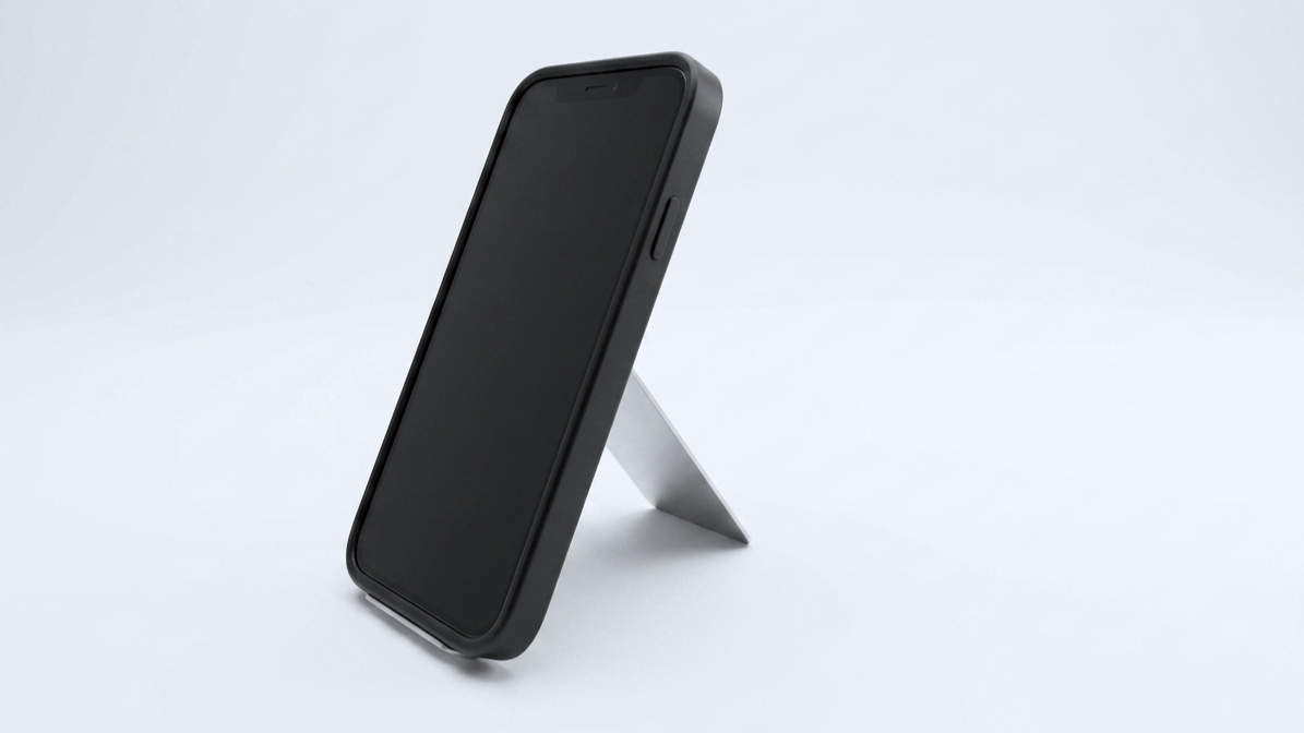 GIDE phone stand holding a phone vertically